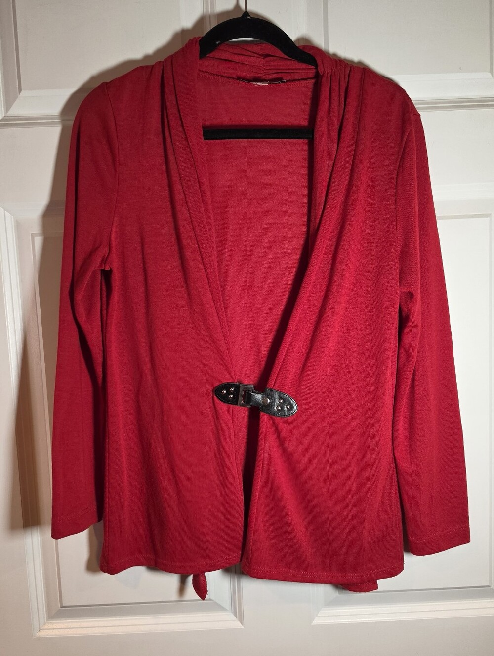 Annalee + Hope Red Women's Open Front Cardigan with Front Closure L